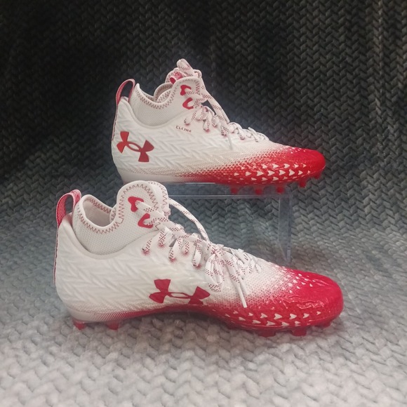 Under Armour Spotlight Clone 3.0 MC White Red Men'sArt 3026334-108 size: 10.5‎